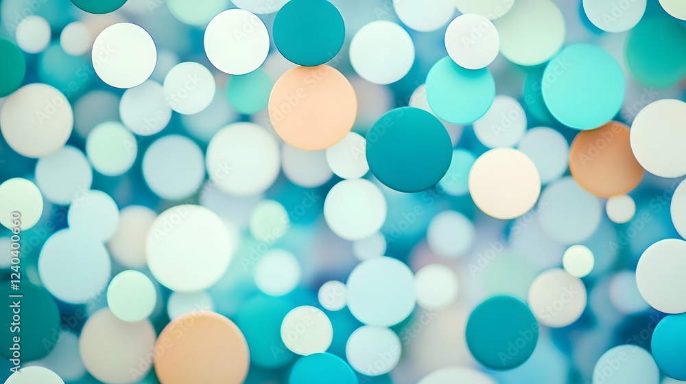 Poster abstract teal and peach bokeh background circles