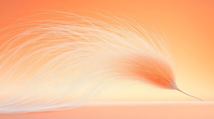 Abstract Orange and White Feather Design, Soft Hairy Texture, Artistic AI Generated Image