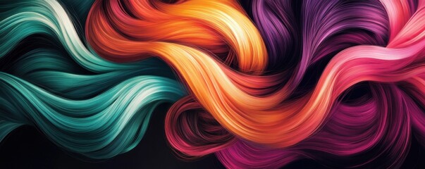 Obraz premium Vibrant Hues: Abstract Swirling Color Symphony