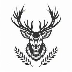 Obraz premium Stylized deer head with intricate antlers design.