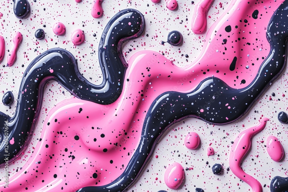 Poster colorful abstract paint drips and splatters creating a vibrant artistic texture on a surface