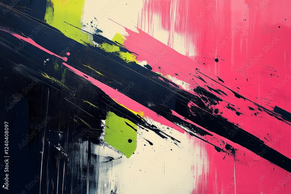 Aufkleber abstract expressionist artwork featuring bold colors and dynamic brush strokes in vibrant compositio