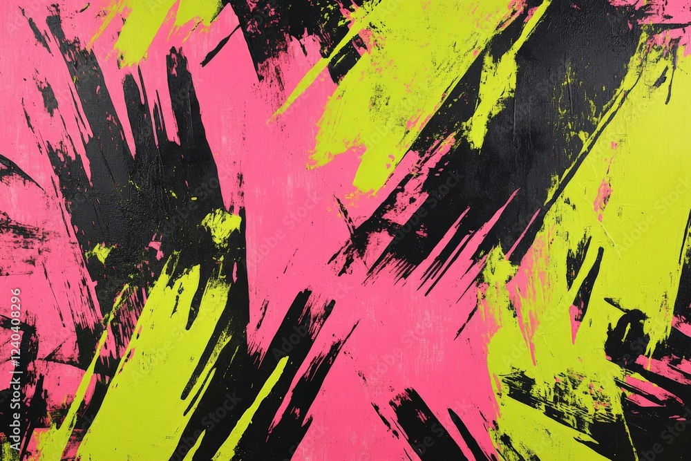 Aufkleber vivid abstract artwork featuring bold colors in a dynamic splatter style, capturing energy and movem