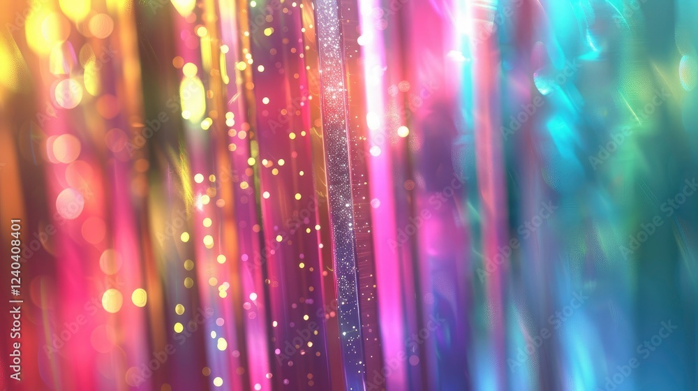 Aufkleber abstract colorful background with bokeh defocused lights and stars, 3d render