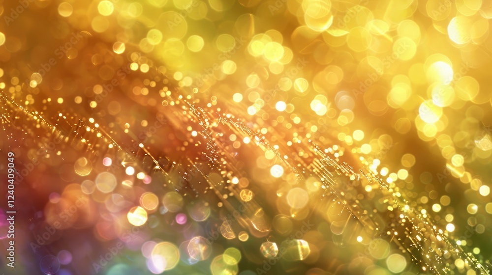 Poster abstract background with bokeh defocused lights and golden color