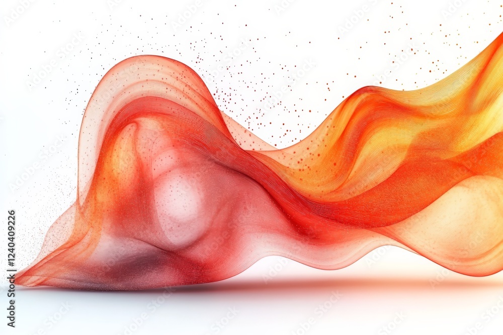 Aufkleber Vibrant red and orange abstract wave with dynamic movement and texture in a bright background