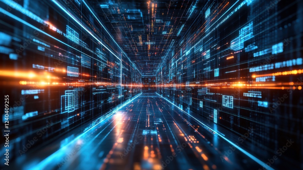 Poster digital data stream: a journey through cyberspace