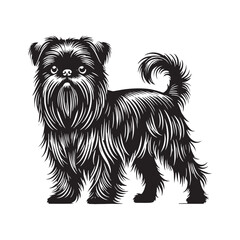 Brussels Griffon Dog Silhouette - Minimalist Dog Design - Brussels Griffon Vector - Illustration of Brussels Griffon Dog.