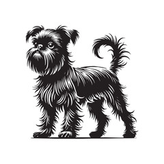 Brussels Griffon Dog Silhouette - Minimalist Dog Design - Brussels Griffon Vector - Illustration of Brussels Griffon Dog.