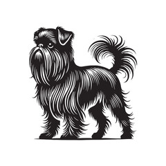 Brussels Griffon Dog Silhouette - Minimalist Dog Design - Brussels Griffon Vector - Illustration of Brussels Griffon Dog.