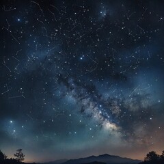 A mystical watercolor of constellations forming delicate patterns in the sky.