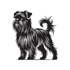 Brussels Griffon Dog Silhouette - Minimalist Dog Design - Brussels Griffon Vector - Illustration of Brussels Griffon Dog.