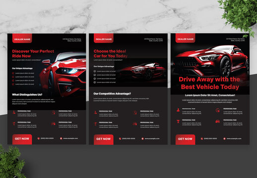 Red And Black Automotive Flyer