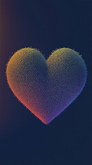 A heart made of tiny dots forming a gradient effect, postcard design.. Valentine concept