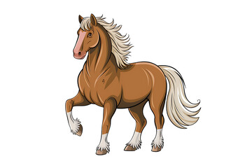 Fototapeta premium Quarter Horse PNG - Majestic Equine Isolated on Powerful Stallion on White Background