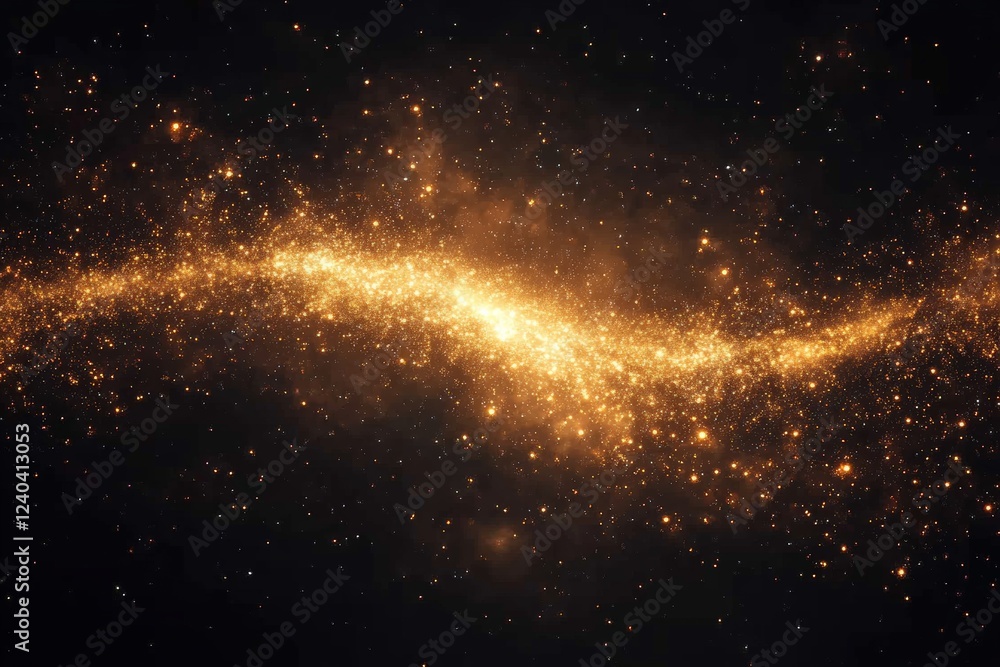 Poster cosmic dust and star clusters create a stunning display in the night sky over a vast galaxy