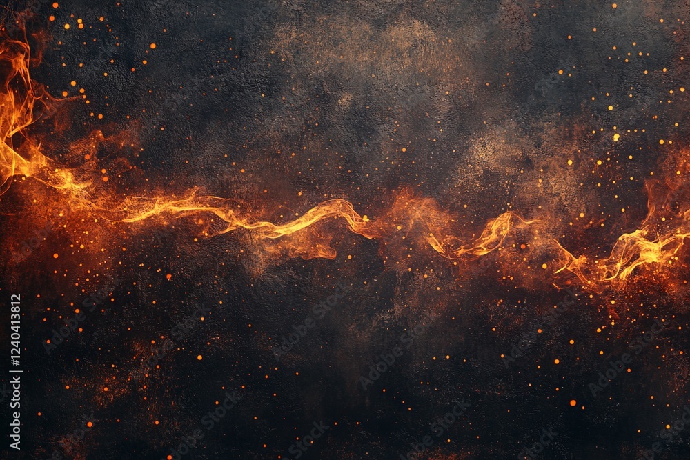 Aufkleber Captivating flames dance across a dark background creating a mesmerizing visual effect filled with intensity and movement