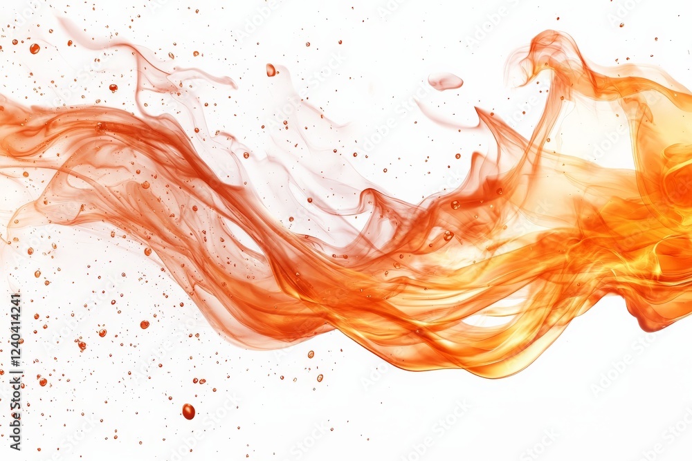 Leinwandbilder fluid orange waves of paint create an abstract artistic background with impressive color contrast an