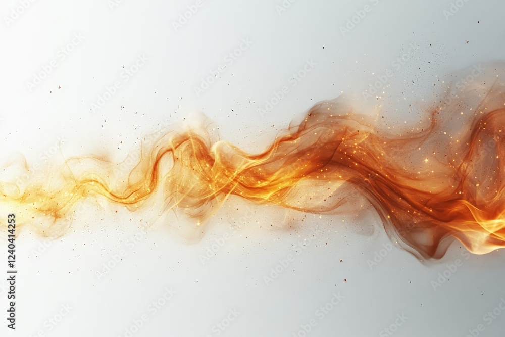 Leinwandbilder wisps of orange and gold swirl against a white backdrop, creating an ethereal and dynamic display of