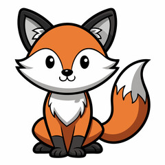 Obraz premium Cute cartoon fox character, perfect for kids' products.