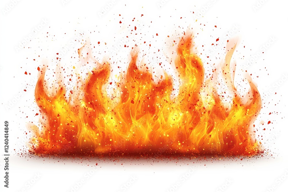 Poster flames dance and flicker with vibrant colors against a plain background in a captivating display of 