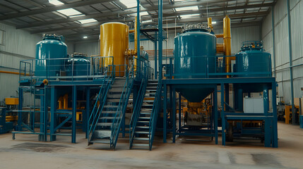 Industrial plant, tanks, factory, production, interior