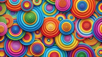Fototapeta premium Vibrant geometric patterns create a mesmerizing background with overlapping circles in various colors and sizes, abstract background, vibrant colors