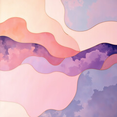 Abstract Pastel Cloud Wave Art Print Digital Download