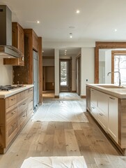 Modern kitchen renovation cozy home interior design contemporary style bright space luxury concept