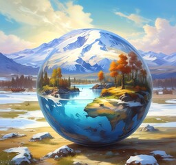 Illustration of globe earth.
