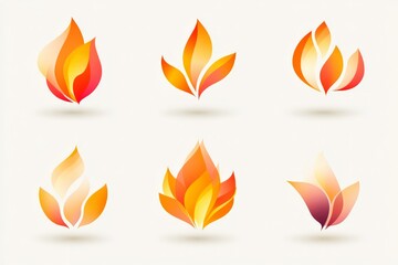 Colorful and modern flame illustrations showcasing various styles and designs