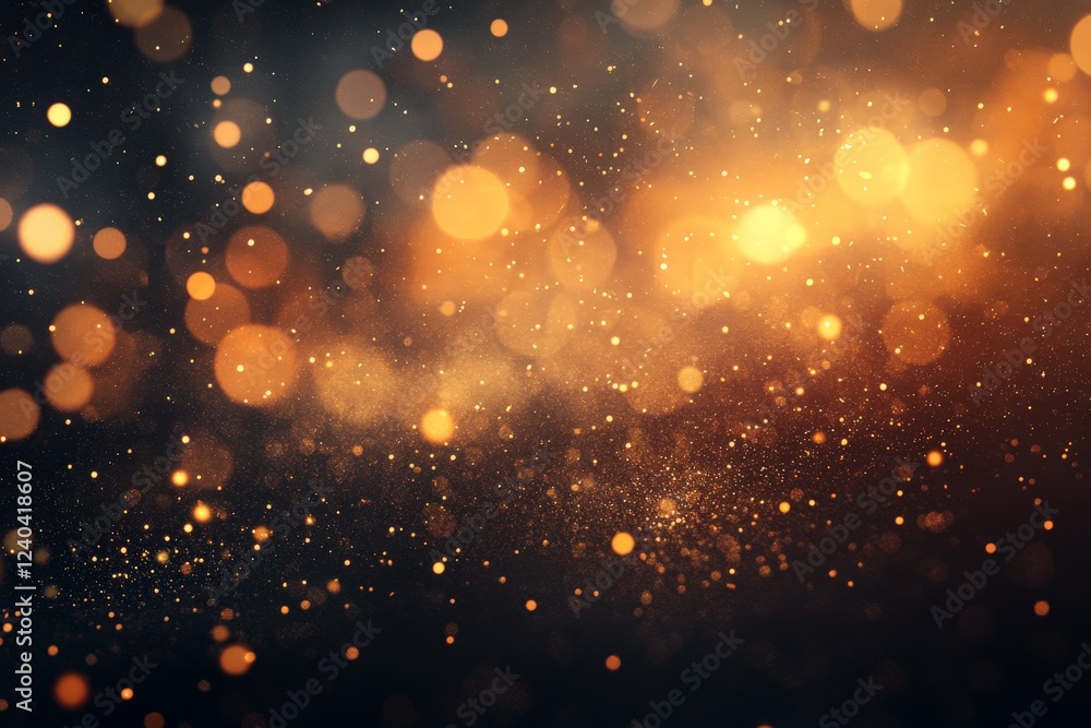 Aufkleber shimmering golden particles dance against a dark background creating a magical atmosphere during a c