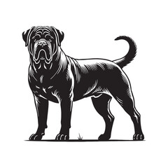 Bullmastiff Dog Silhouette - Bullmastiff Dog Minimal Design  - Bullmastiff Dog Vector - Illustration of Bullmastiff Dog.