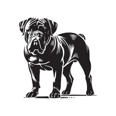 Bullmastiff Dog Silhouette - Bullmastiff Dog Minimal Design  - Bullmastiff Dog Vector - Illustration of Bullmastiff Dog.
