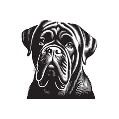 Bullmastiff Dog Silhouette - Bullmastiff Dog Minimal Design  - Bullmastiff Dog Vector - Illustration of Bullmastiff Dog.