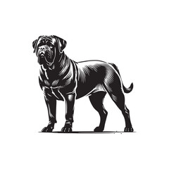 Bullmastiff Dog Silhouette - Bullmastiff Dog Minimal Design  - Bullmastiff Dog Vector - Illustration of Bullmastiff Dog.