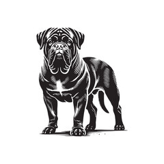 Bullmastiff Dog Silhouette - Bullmastiff Dog Minimal Design  - Bullmastiff Dog Vector - Illustration of Bullmastiff Dog.
