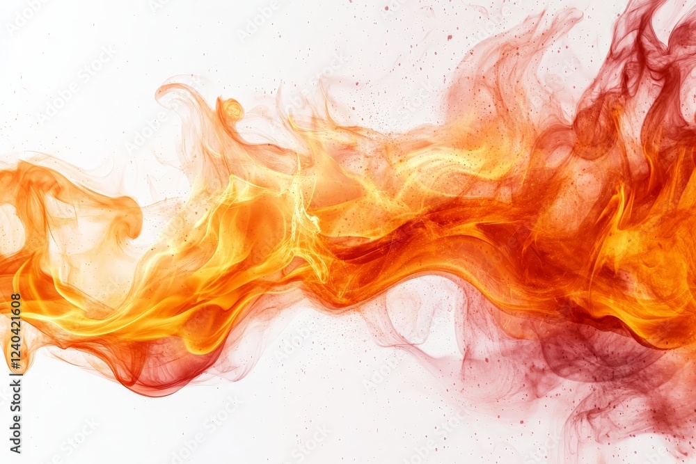 Leinwandbilder dynamic swirling flames of orange and red against a light background create a vibrant display of ene