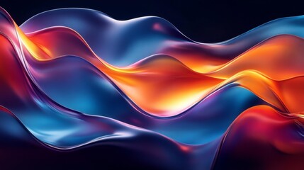 Vibrant Flowing Color Waves. Generative AI