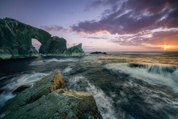 Rock Arch known as Stac A Phris located on the Isle of Lewis in the Outer Hebrides.