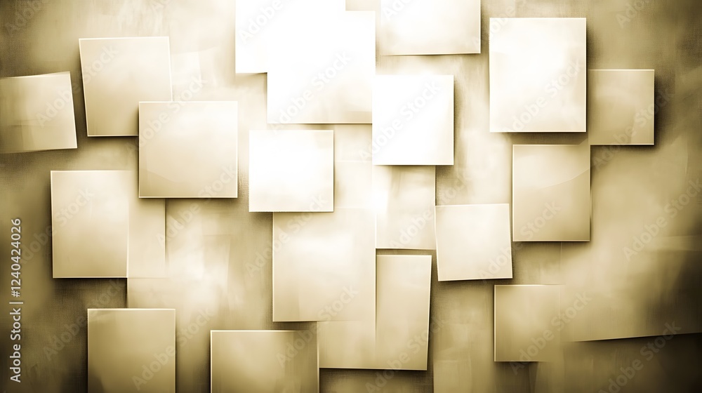 Poster abstract beige square overlapping pattern background