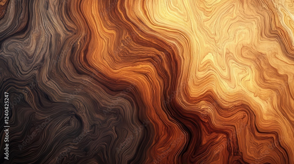 Poster abstract wave patterns in warm hues create a captivating visual texture, perfect for backgrounds and
