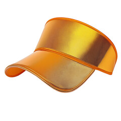 golden sun visor with UV-protective fabric isolated on transparent white background
