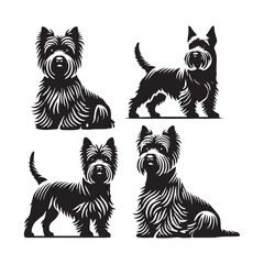 Cairn Terrier Dog Silhouette - Minimalist Cairn Terrier  Dog Vector - Illustration of Cairn Terrier.