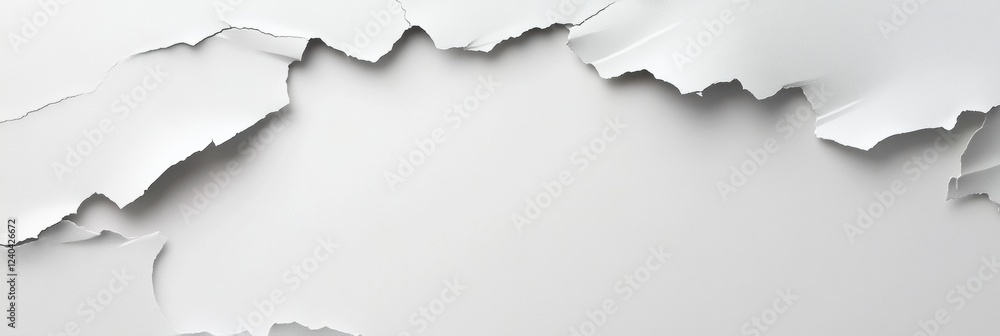 Poster Torn paper revealing empty space suitable for text insertion in a clean design. Generative AI