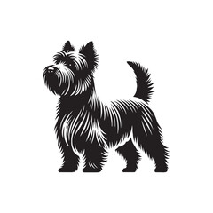 Cairn Terrier Dog Silhouette - Minimalist Cairn Terrier  Dog Vector - Illustration of Cairn Terrier.