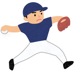 野球している人のイラスト(ピッチャー)