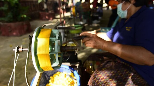 Traditional Silk Production In Thailand.
