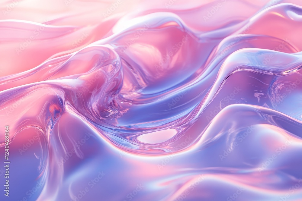 Aufkleber waves of color create a serene and dreamy abstract landscape in soft pastel tones
