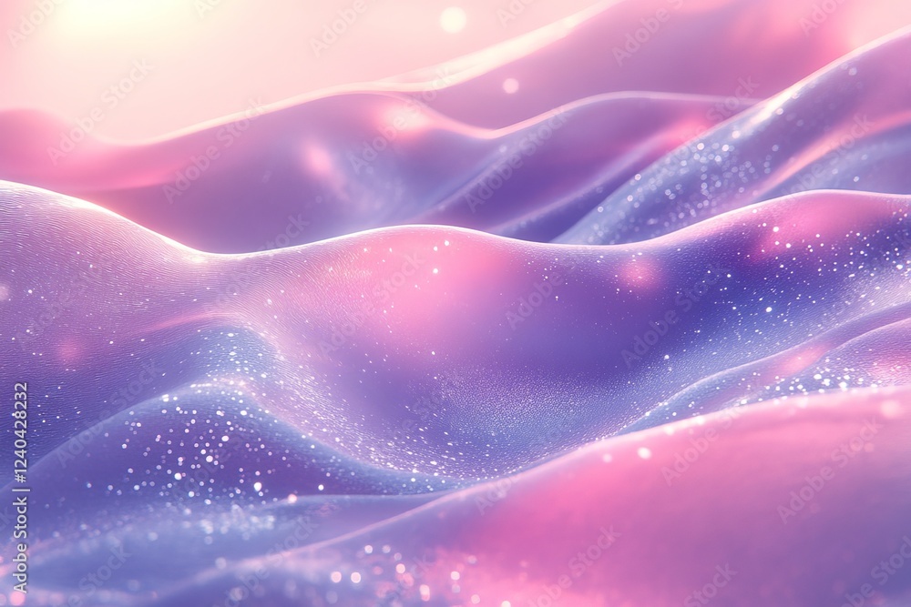 Aufkleber soft pastel waves with shimmering sparkle created by light in a dreamy atmosphere
